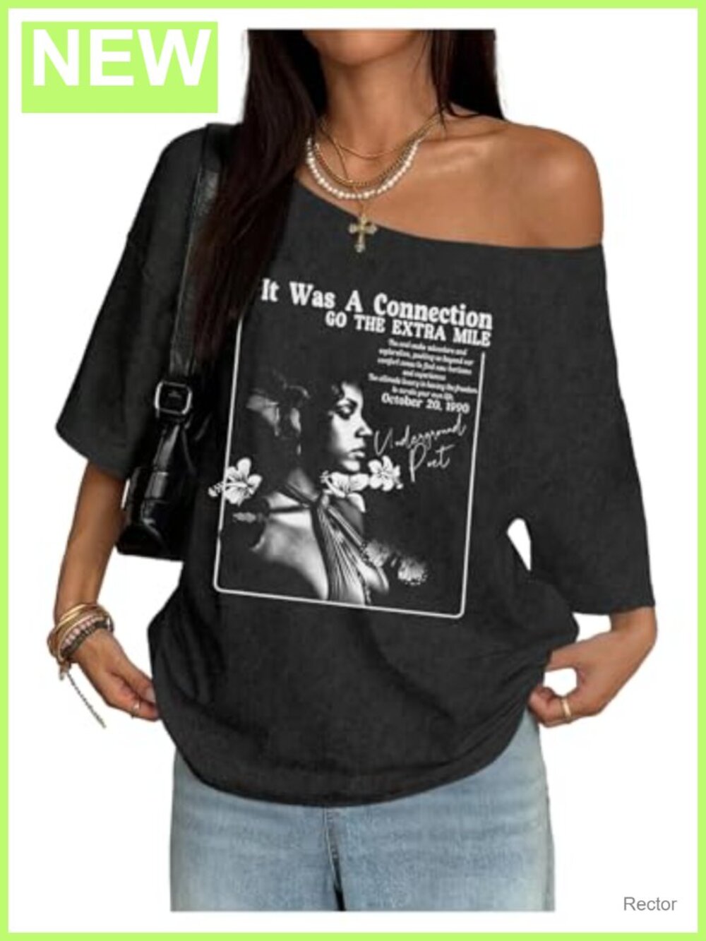 Women's Plus Size Off The Shoulder Graphic Tee Short Sleeve Loose Fit Casual